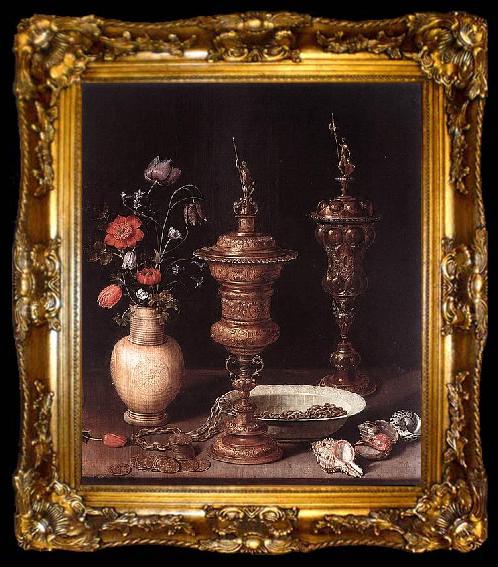 framed  Clara Peeters Still-Life with Flowers and Goblets, ta009-2